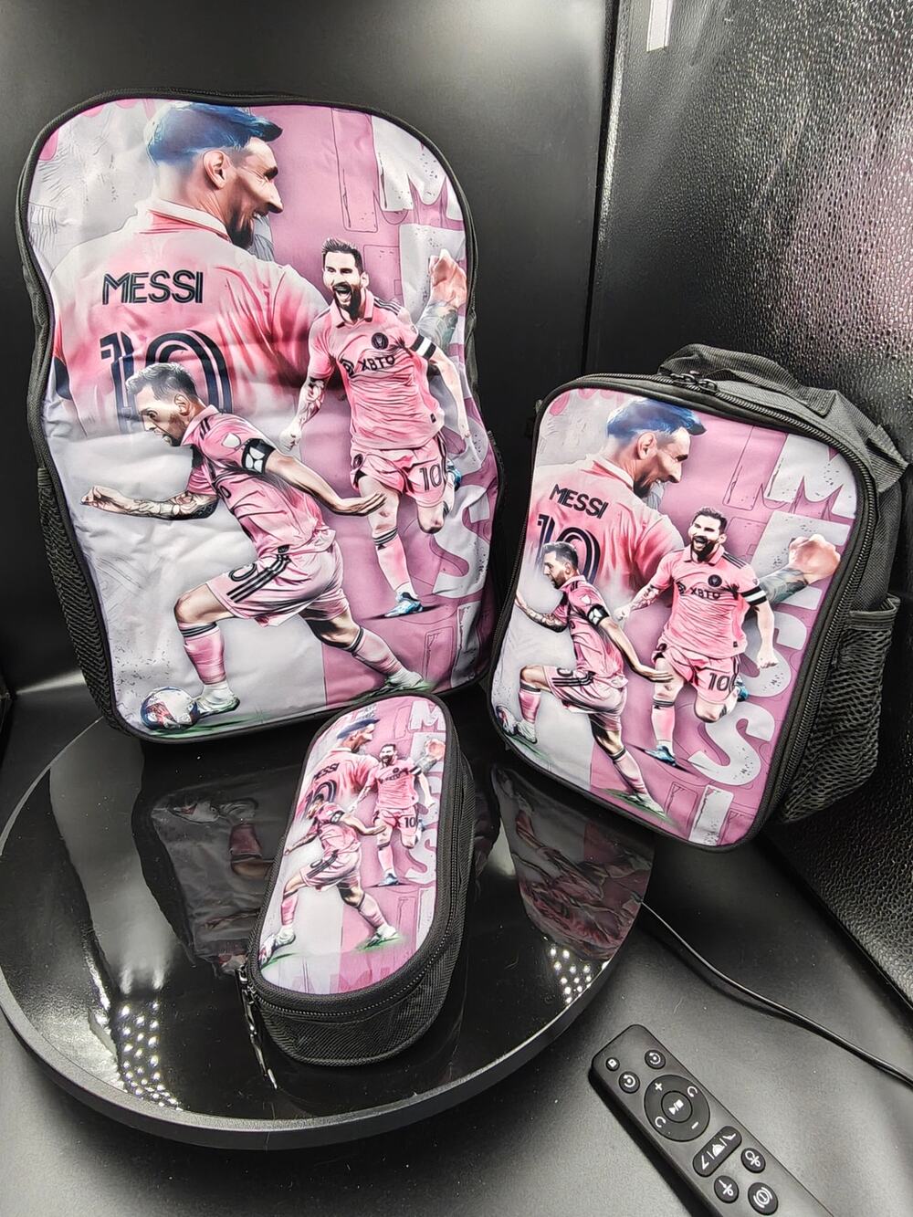 Lionel Messi backpack lunch box pencil case combo